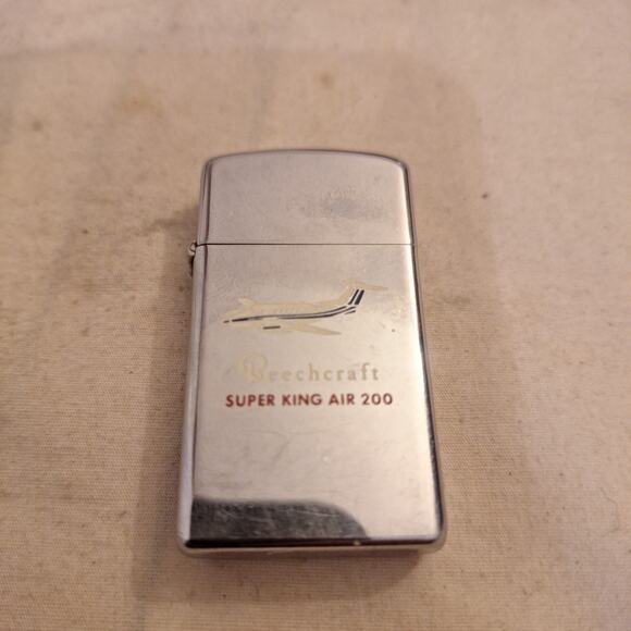 Beechcraft Super King Air Model 200 Zippo Slim Lighter 1979 Vtg. Made In USA - Picture 1 of 5